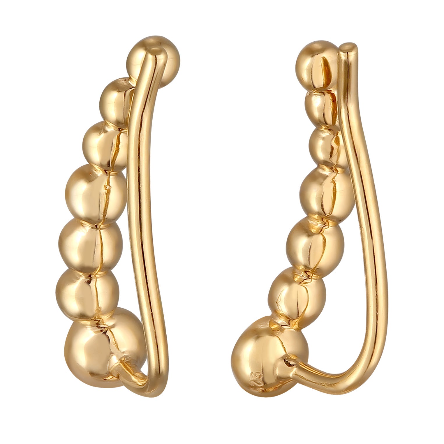 Gold Perhiasan Wanita Perak Asli Lapis Emas Anting Ear Climber Crystals Elegant