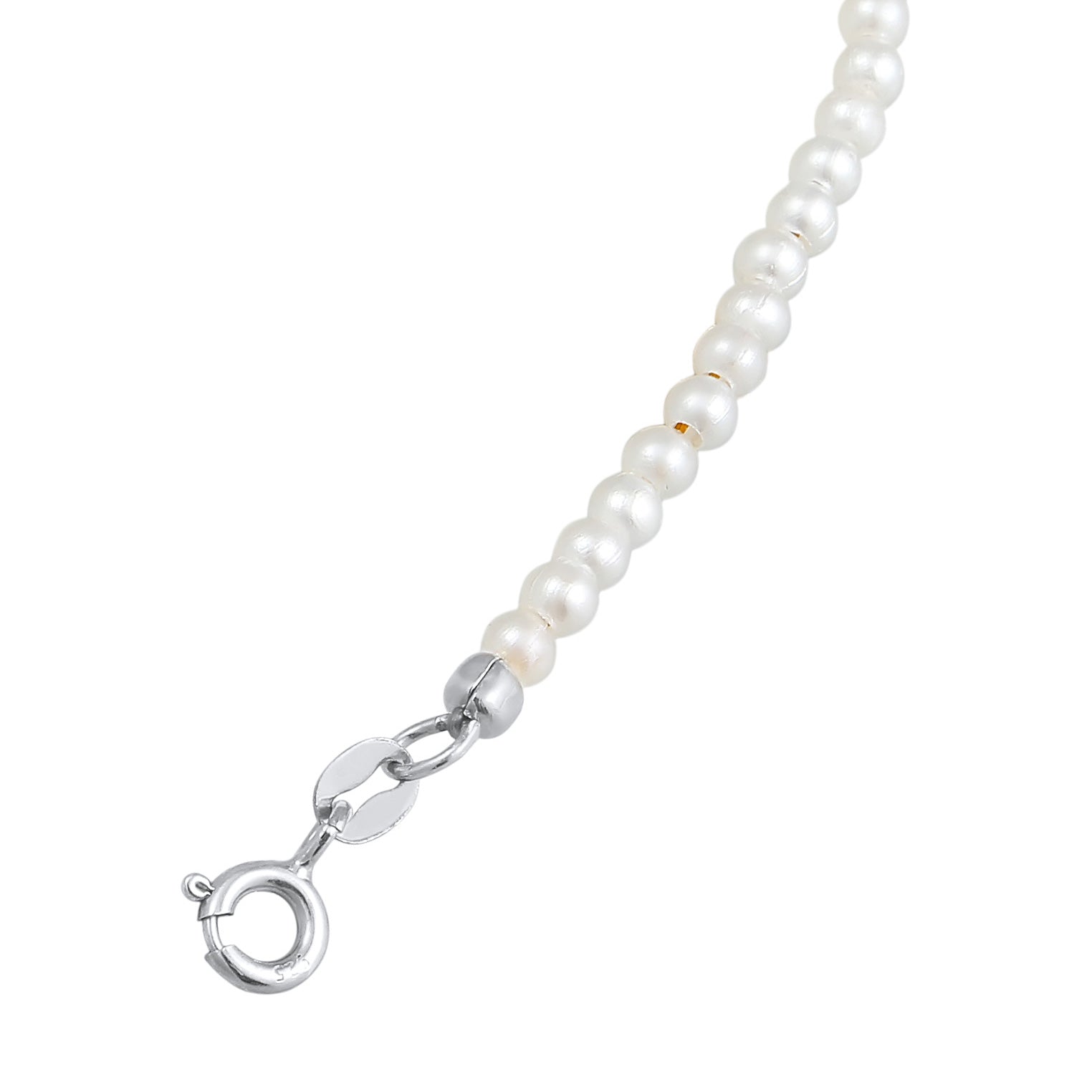 Silver Perhiasan Wanita Perak Asli Gelang Kaki Ball Synthetic Pearl