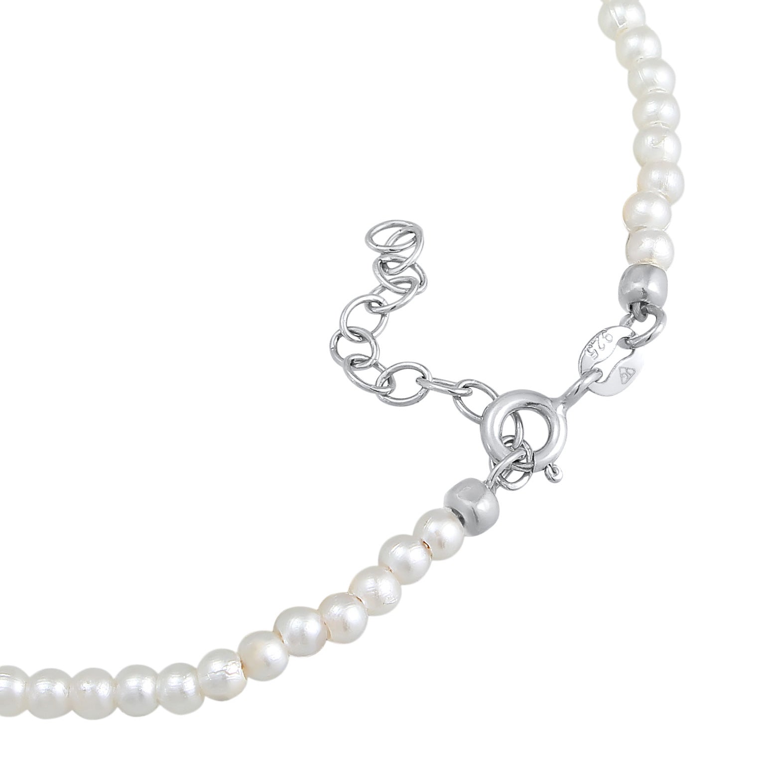 Silver Perhiasan Wanita Perak Asli Gelang Kaki Ball Synthetic Pearl