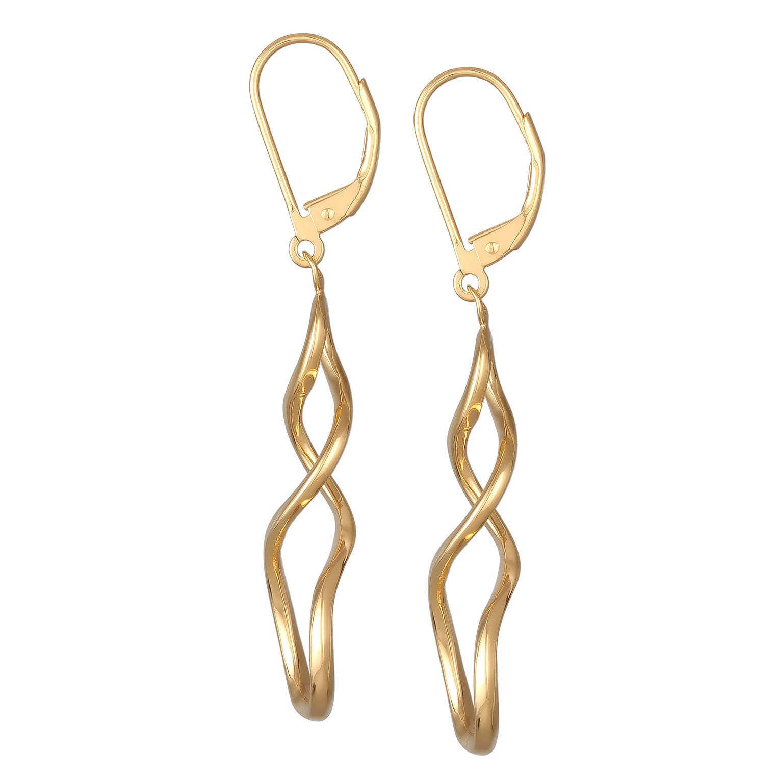 Gold Perhiasan Wanita Perak Asli - Silver Anting Spiral Gold Plated