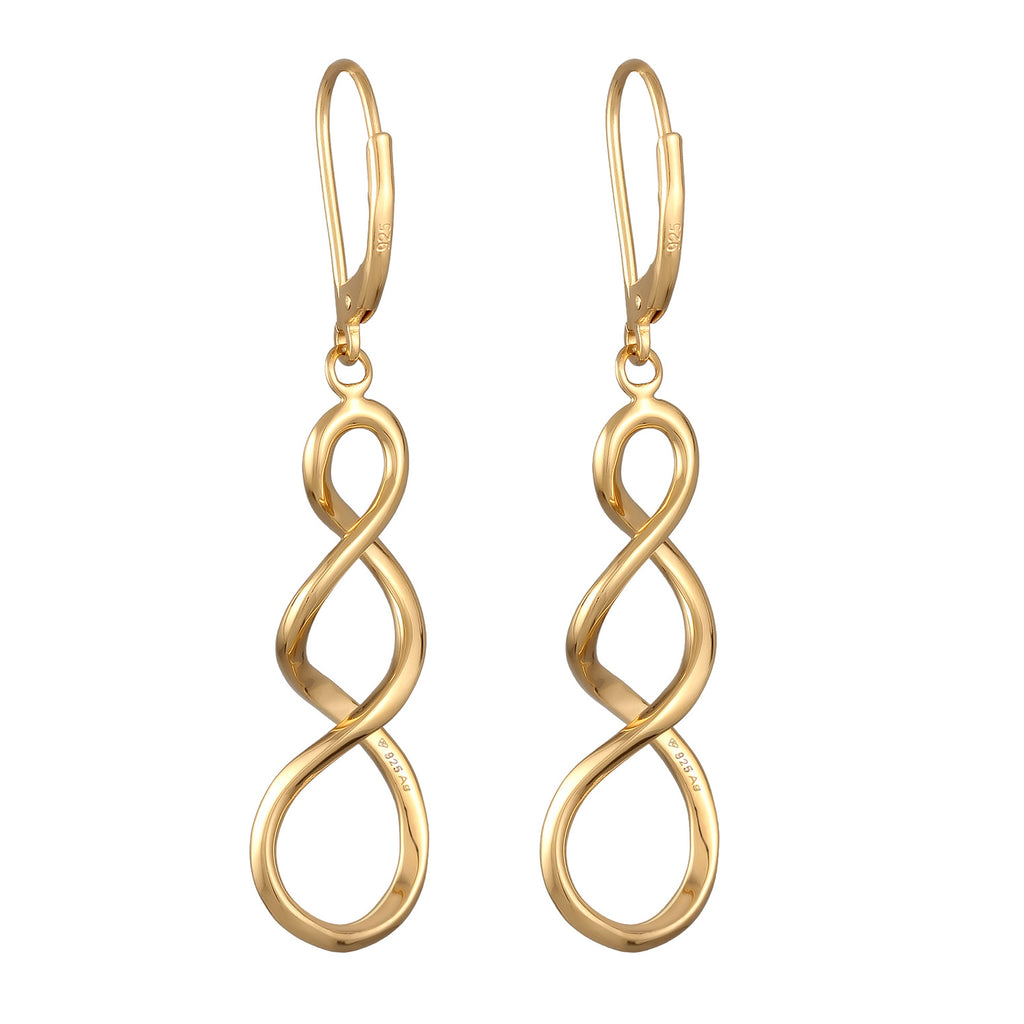 Gold Perhiasan Wanita Perak Asli - Silver Anting Spiral Gold Plated