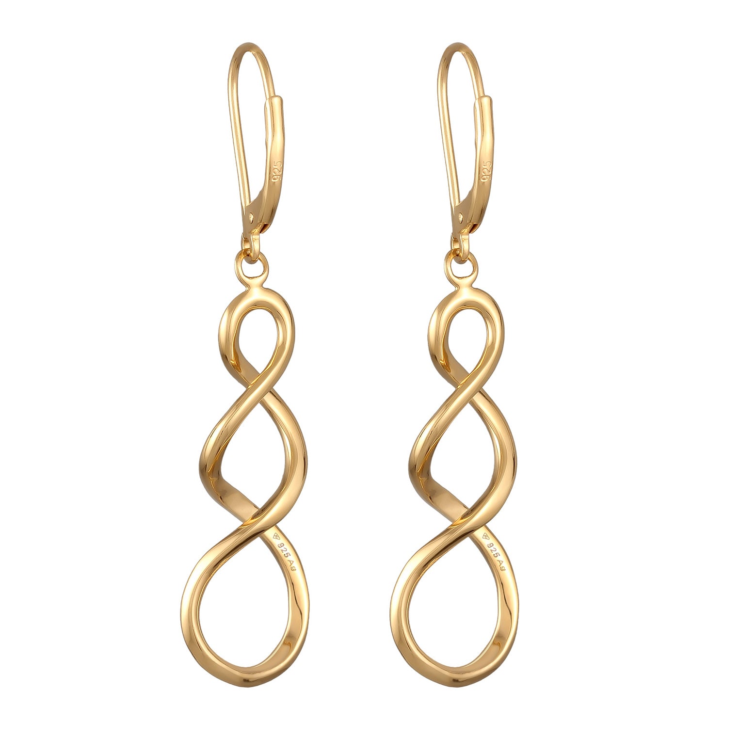 Gold Perhiasan Wanita Perak Asli - Silver Anting Spiral Gold Plated