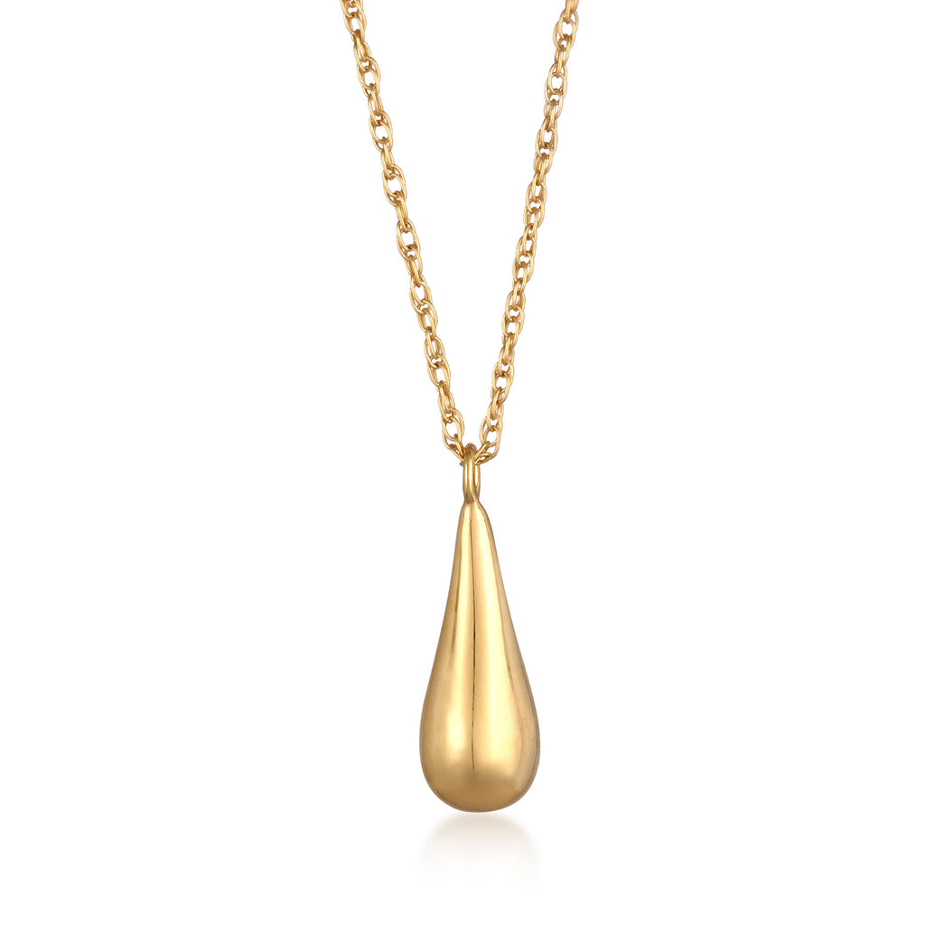 Gold Perhiasan Wanita Perak Asli - Silver Kalung Drop Pendant Gold Plated
