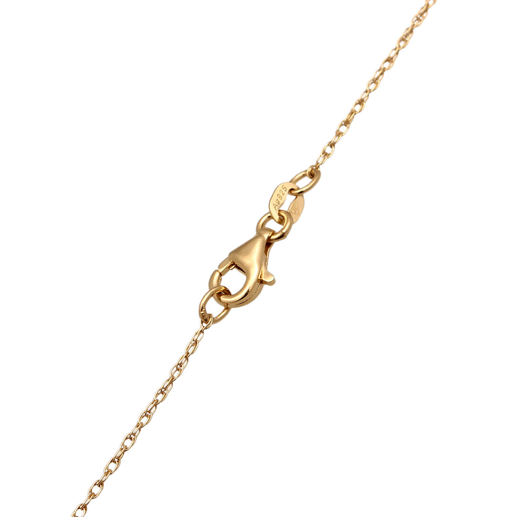 Gold Perhiasan Wanita Perak Asli - Silver Kalung Drop Pendant Gold Plated