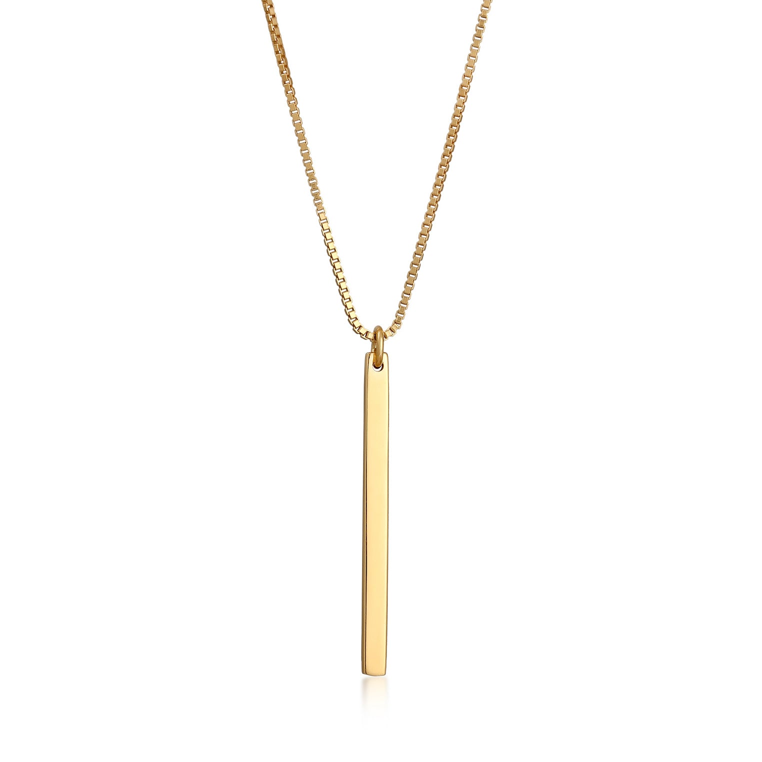 Gold Perhiasan Wanita Perak Asli Lapis Emas Kalung Rectangle Venetian
