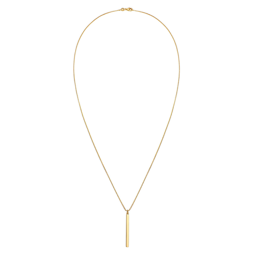 Gold Perhiasan Wanita Perak Asli Lapis Emas Kalung Rectangle Venetian