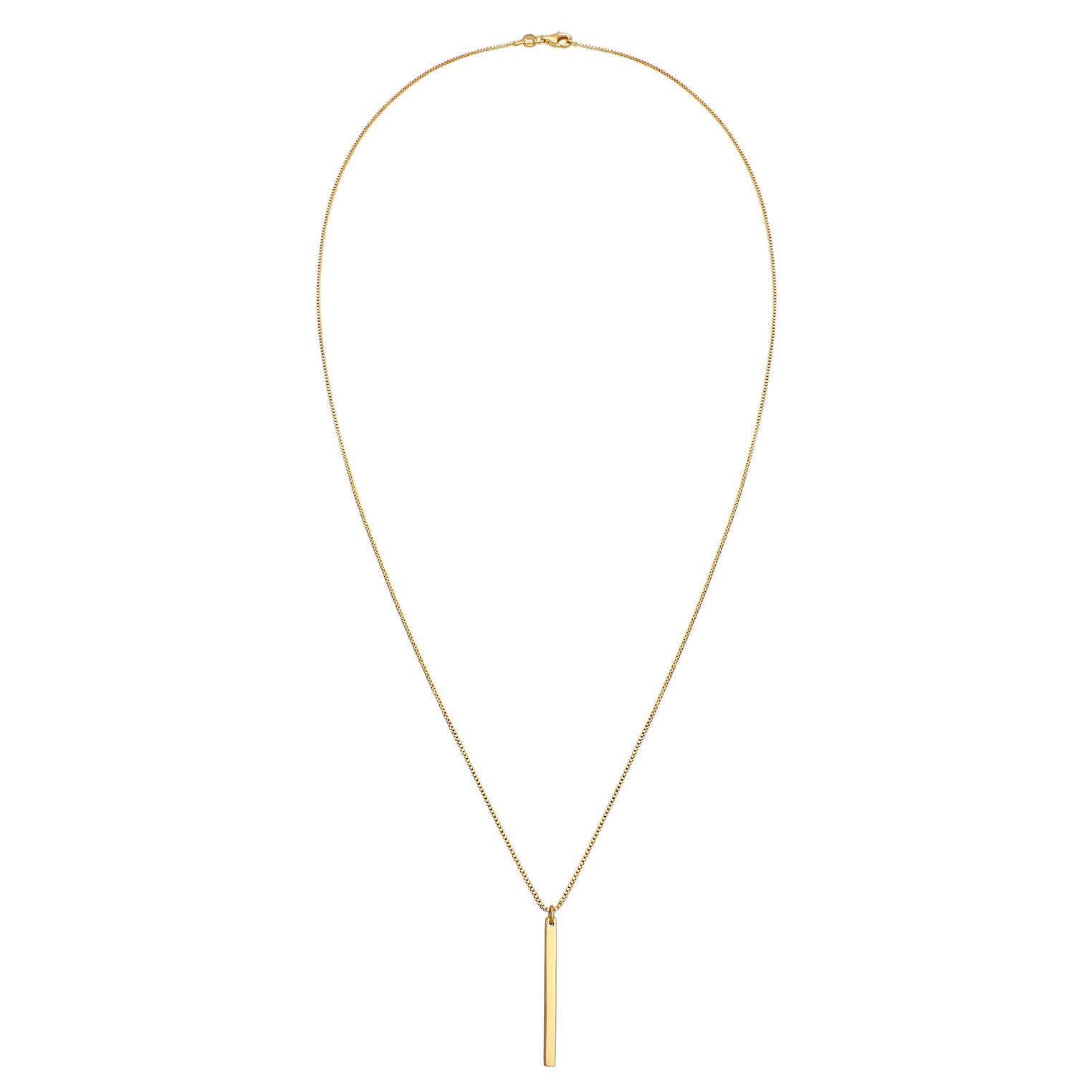 Gold Perhiasan Wanita Perak Asli Lapis Emas Kalung Rectangle Venetian