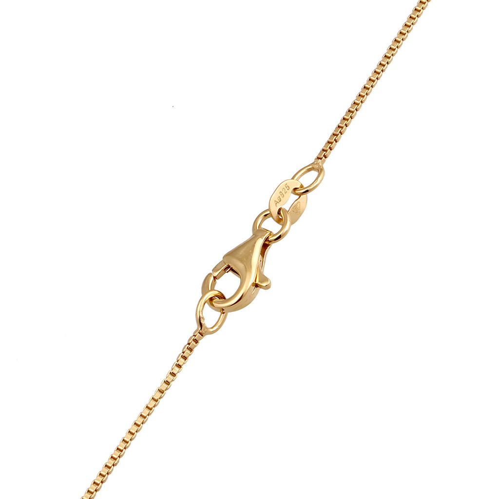 Gold Perhiasan Wanita Perak Asli Lapis Emas Kalung Rectangle Venetian