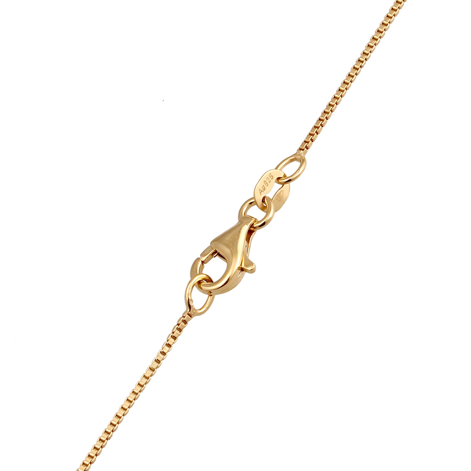 Gold Perhiasan Wanita Perak Asli Lapis Emas Kalung Rectangle Venetian