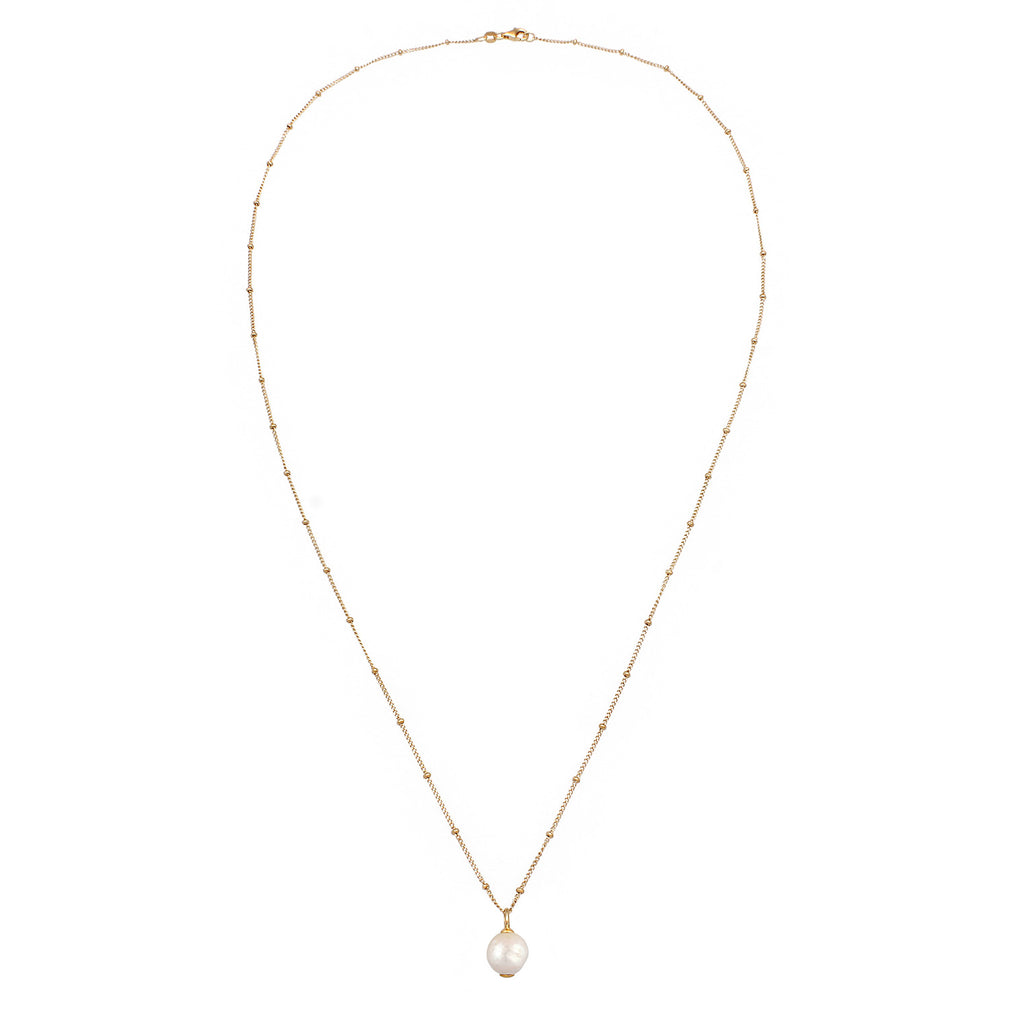 Gold Kalung Perhiasan Perak 925 Wanita Baroque Freshwater Pearl Gold Plated