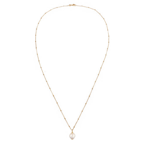 Gold Kalung Perhiasan Perak 925 Wanita Baroque Freshwater Pearl Gold Plated