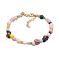 Colored Gelang Perhiasan Perak 925 Wanita Ball Zircon Gold Plated