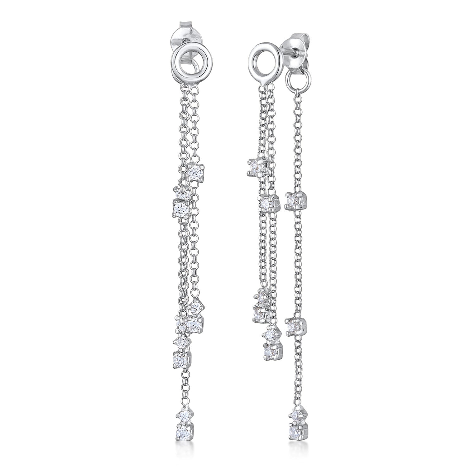 Silver Anting Perhiasan Perak 925 Wanita Hanger Chain Zirconia