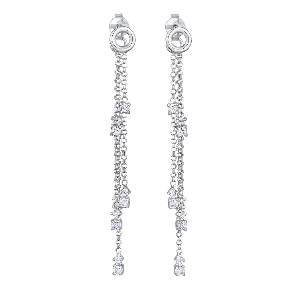 Silver Anting Perhiasan Perak 925 Wanita Hanger Chain Zirconia