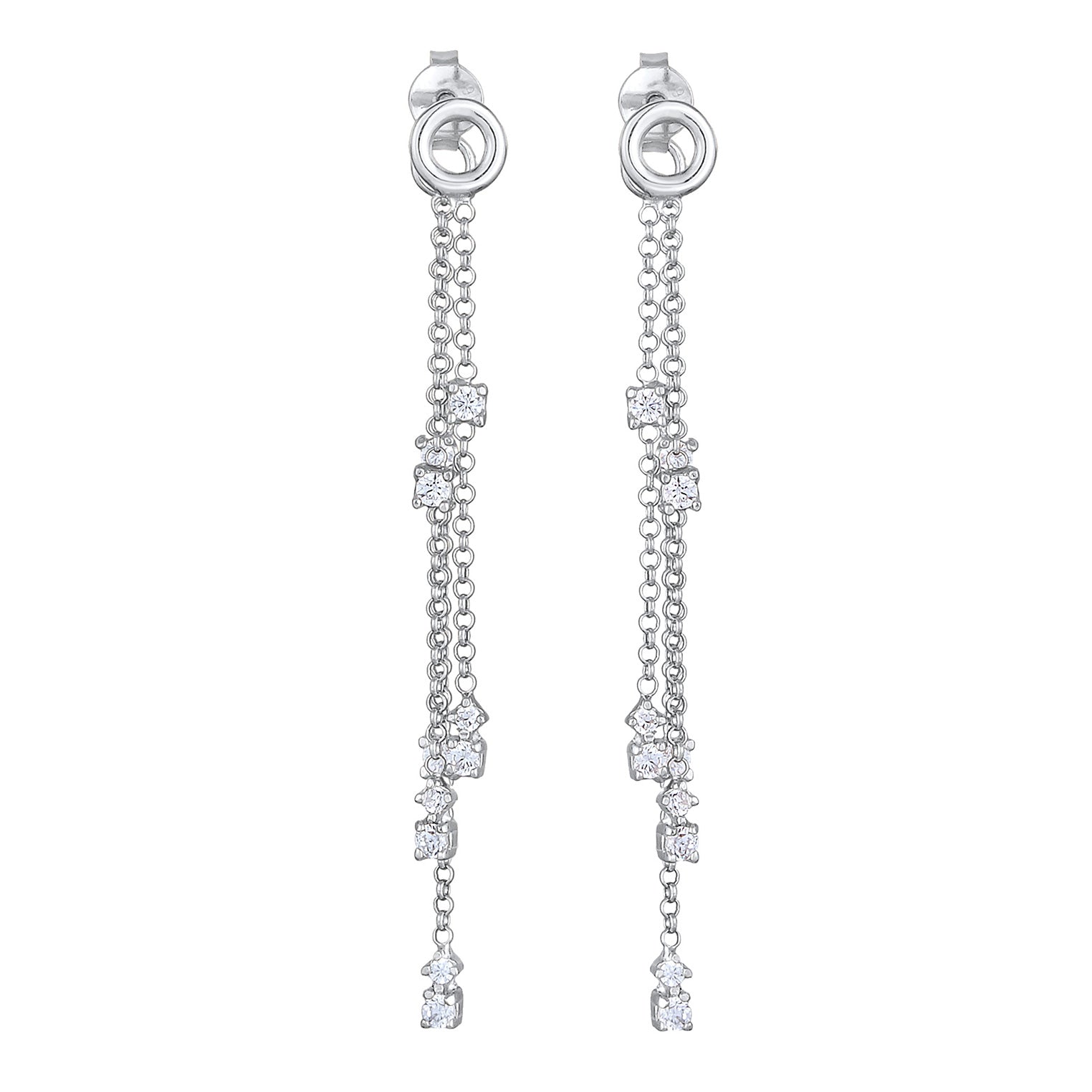 Silver Anting Perhiasan Perak 925 Wanita Hanger Chain Zirconia