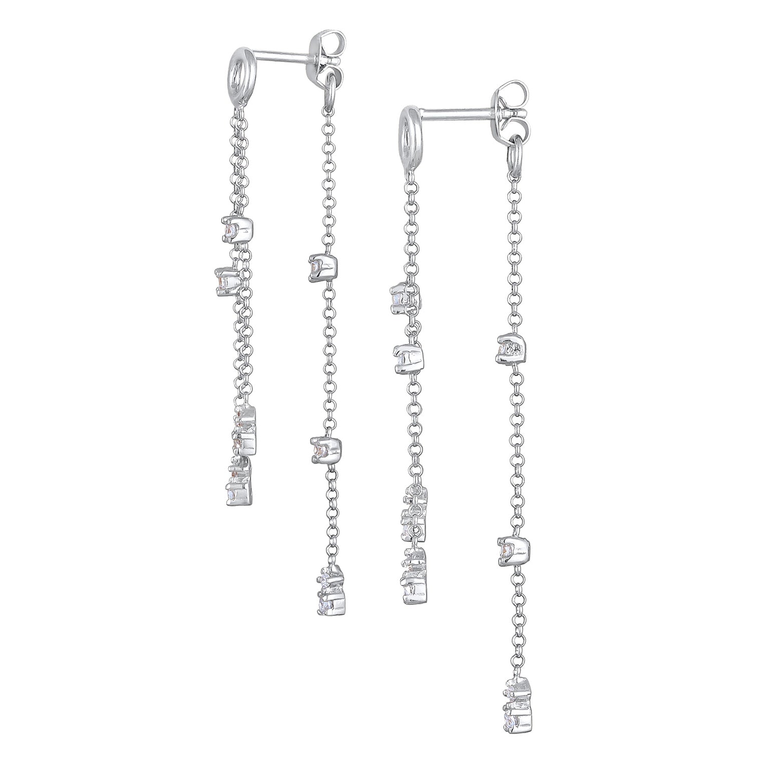 Silver Anting Perhiasan Perak 925 Wanita Hanger Chain Zirconia