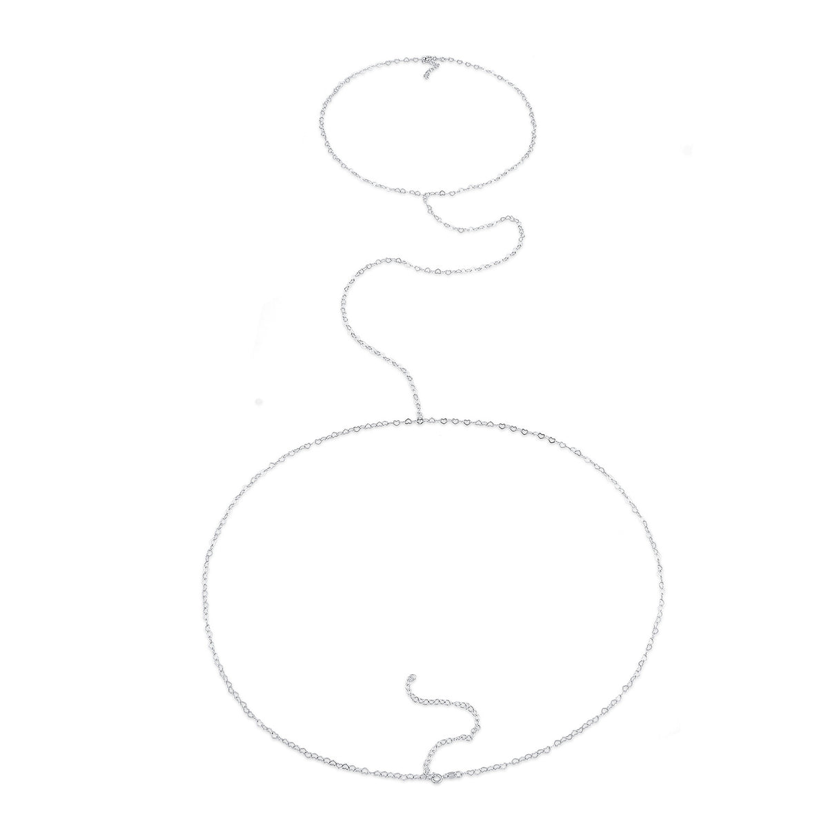 Jewelry Accessories Body Chain Waist Heart Love 925 Sterling Silver