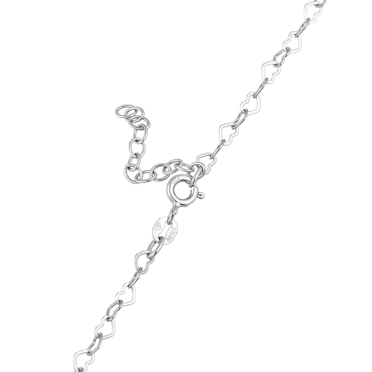 Ladies body chain waist heart love in 925 sterling silver