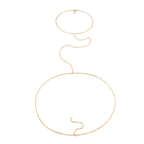 Ladies body chain waist heart love in 925 sterling silver gold plated