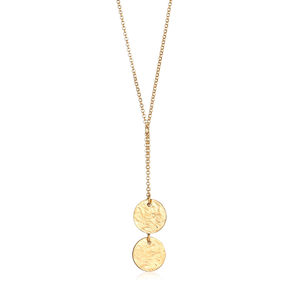 Gold Perhiasan Wanita Perak Asli - Silver Kalung Y- Chain Gold Plated