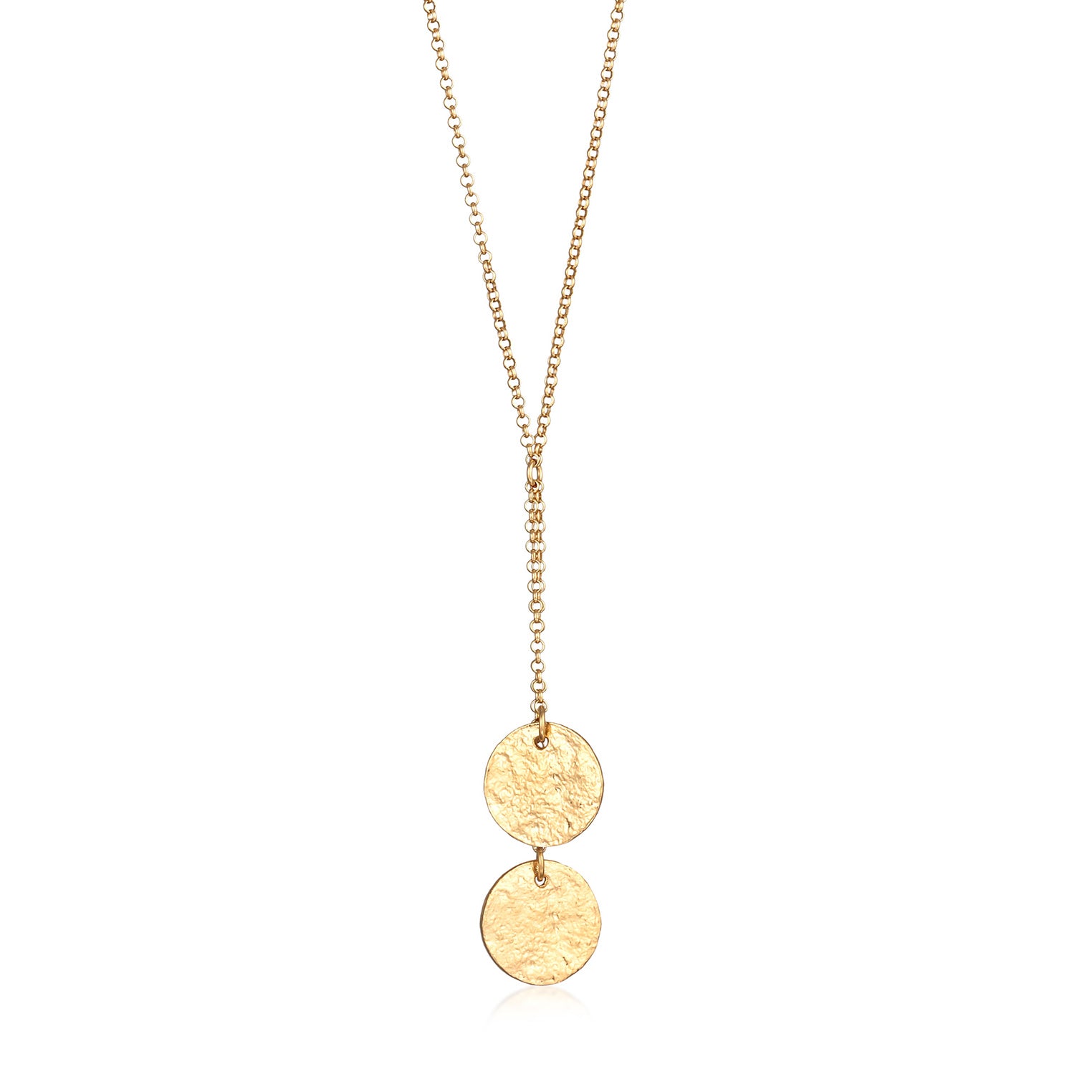 Gold Perhiasan Wanita Perak Asli - Silver Kalung Y- Chain Gold Plated