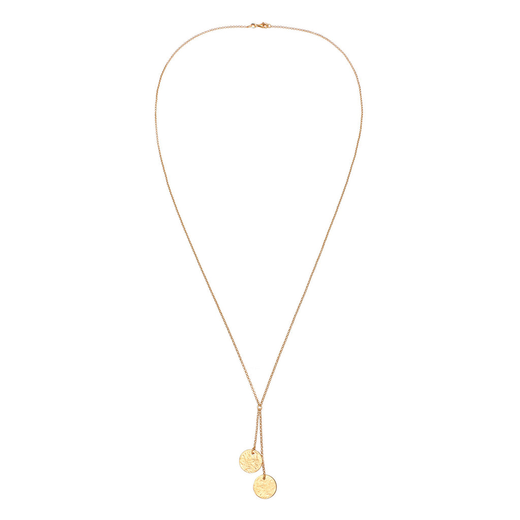 Gold Perhiasan Wanita Perak Asli - Silver Kalung Y- Chain Gold Plated