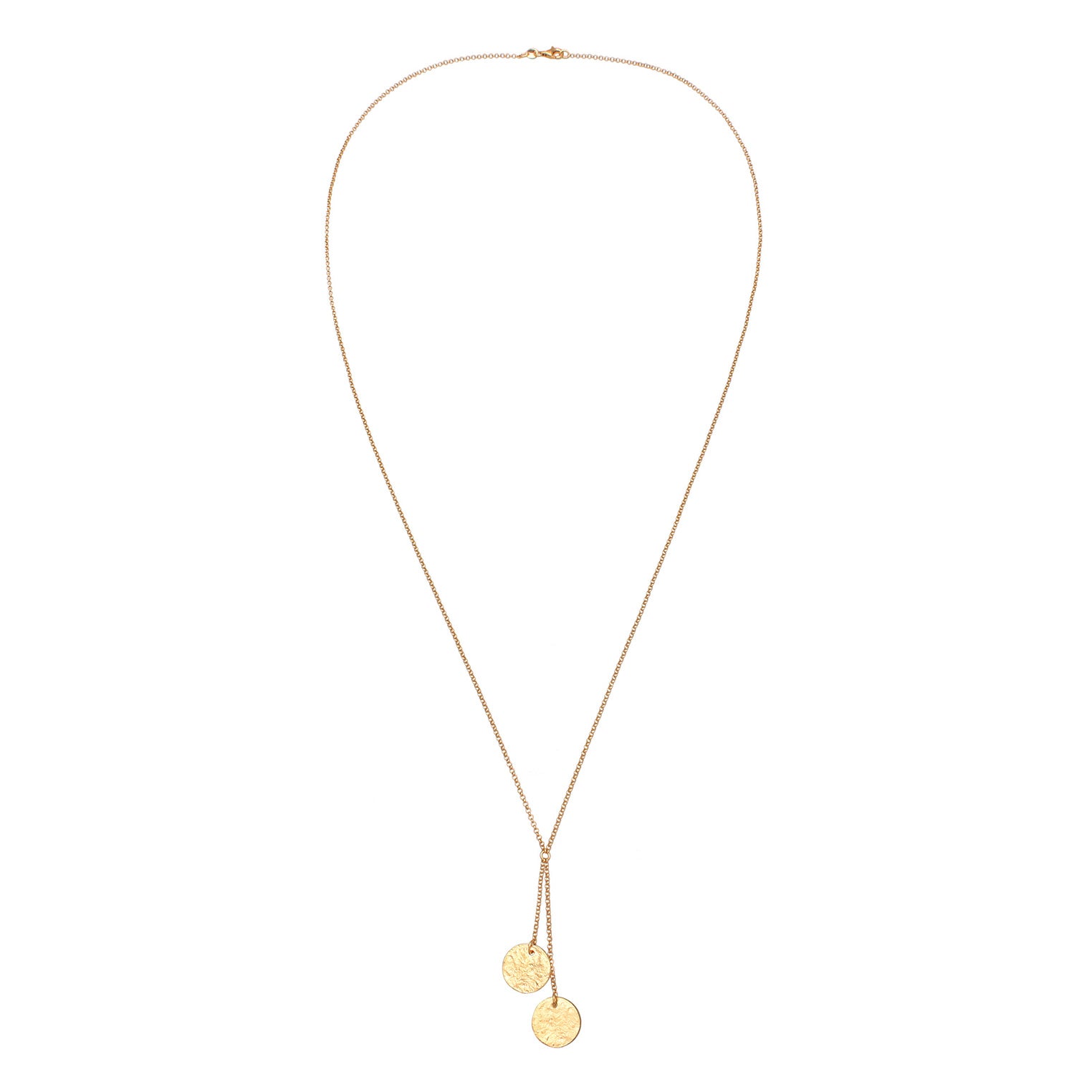 Gold Perhiasan Wanita Perak Asli - Silver Kalung Y- Chain Gold Plated
