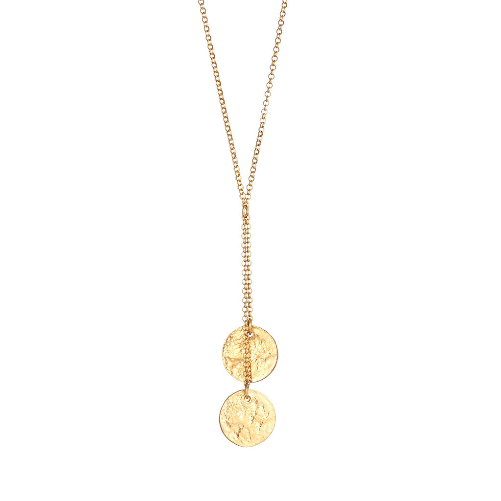 Gold Perhiasan Wanita Perak Asli - Silver Kalung Y- Chain Gold Plated