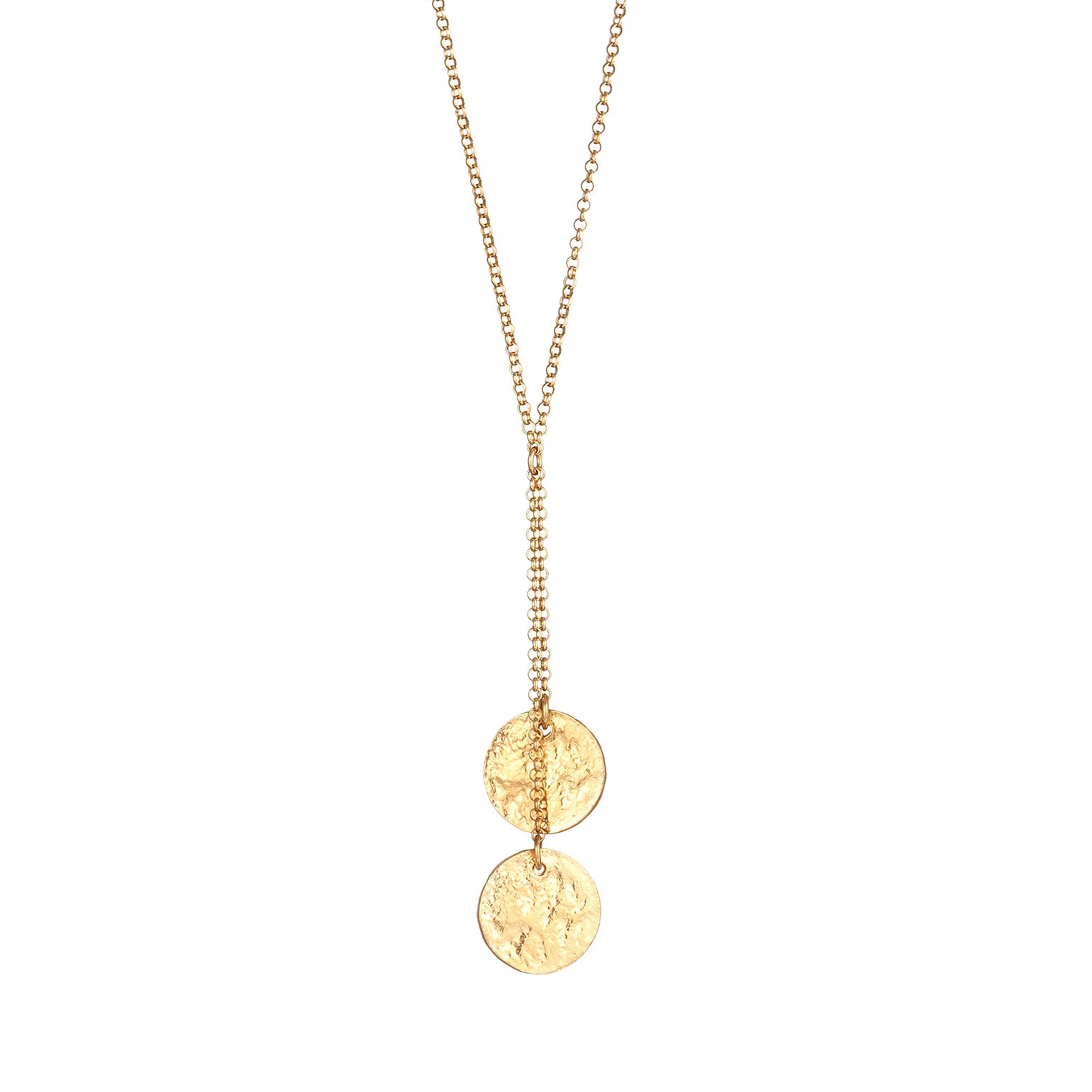 Gold Perhiasan Wanita Perak Asli - Silver Kalung Y- Chain Gold Plated