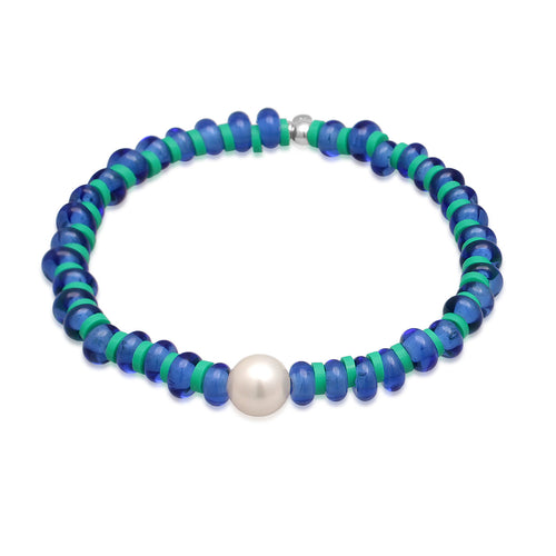 Gelang perak 925 dengan mutiara heishi elegan Elli Jewelry
