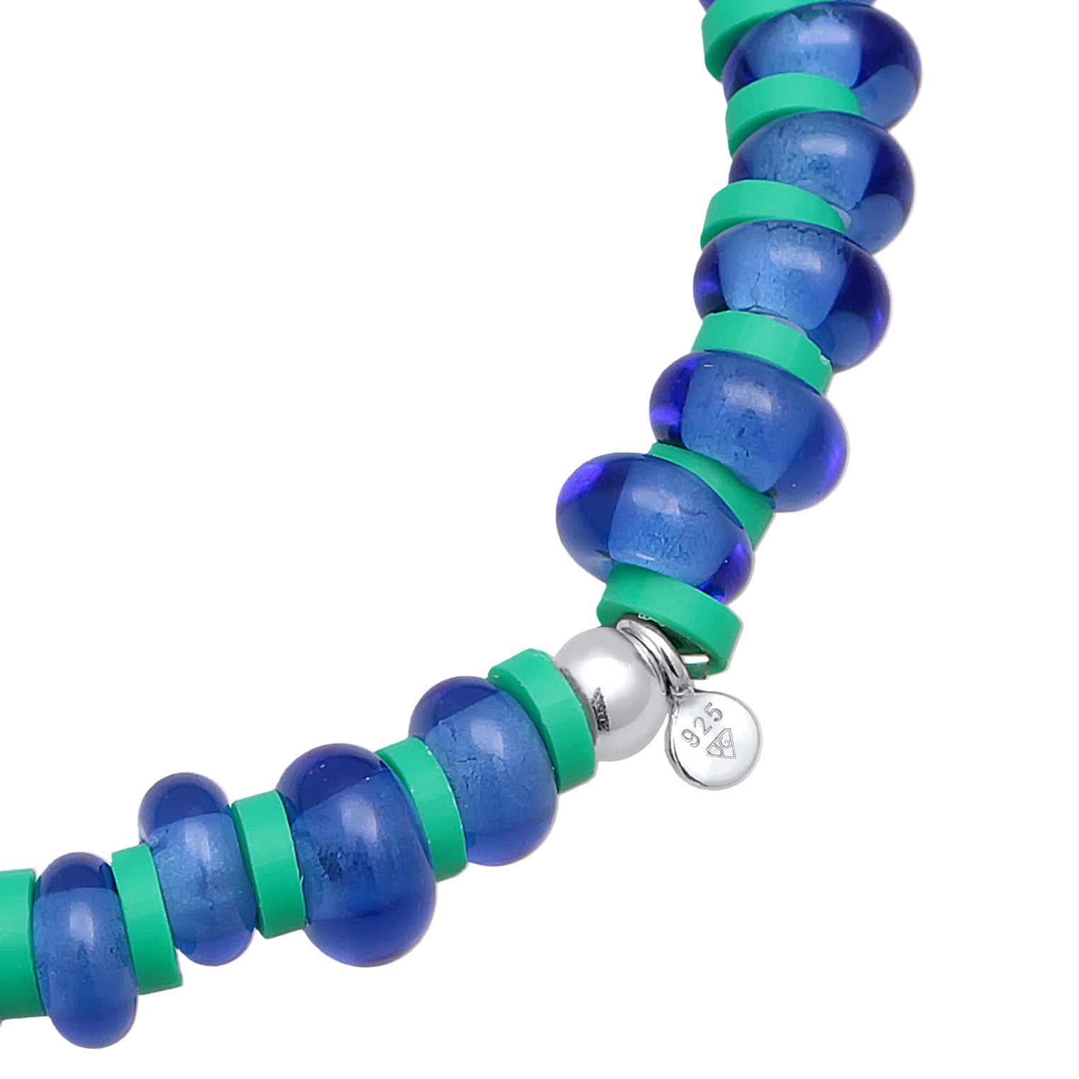 Blue Perhiasan Wanita Perak Asli Gelang Ball Boho Shell Pearl