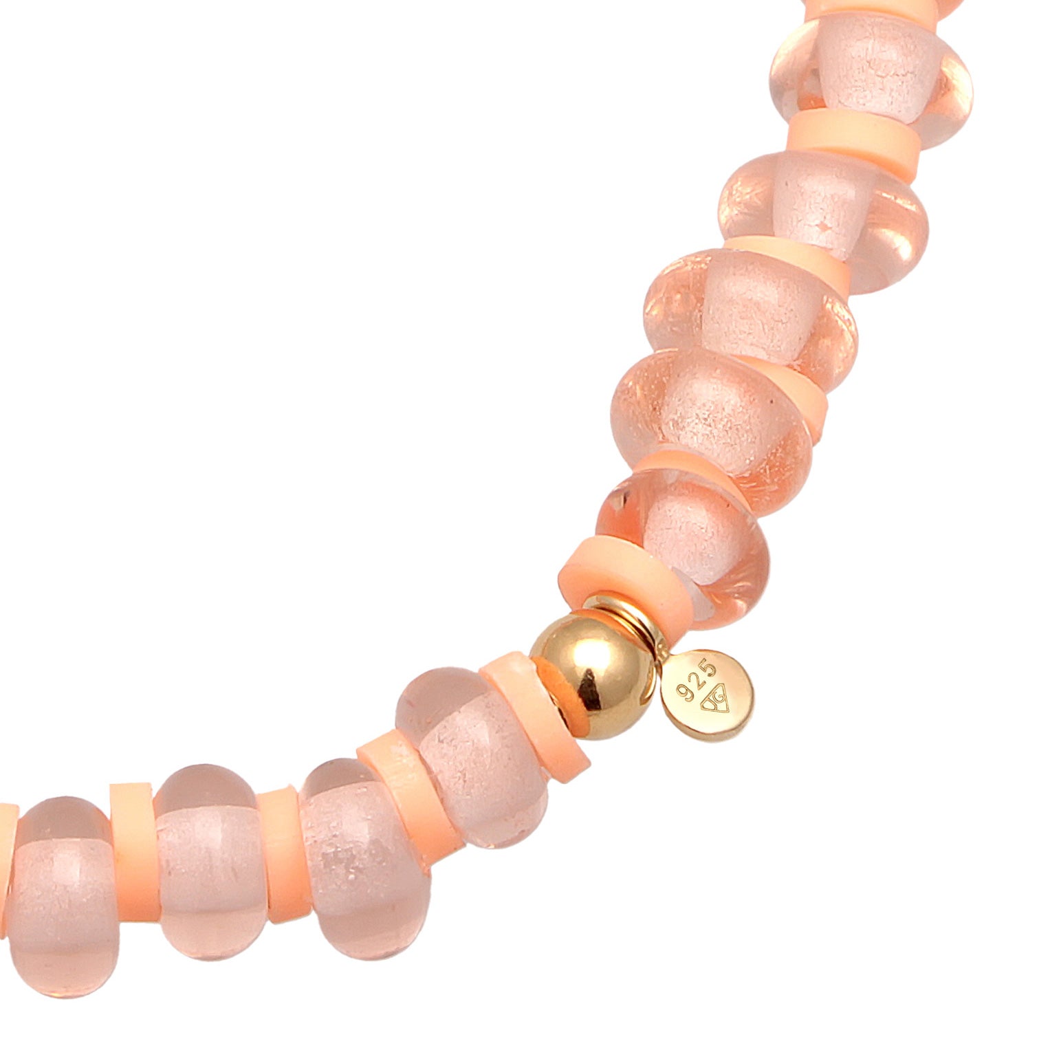 Orange Perhiasan Wanita Perak Asli Lapis Emas Gelang Ball Boho Shell Pearl