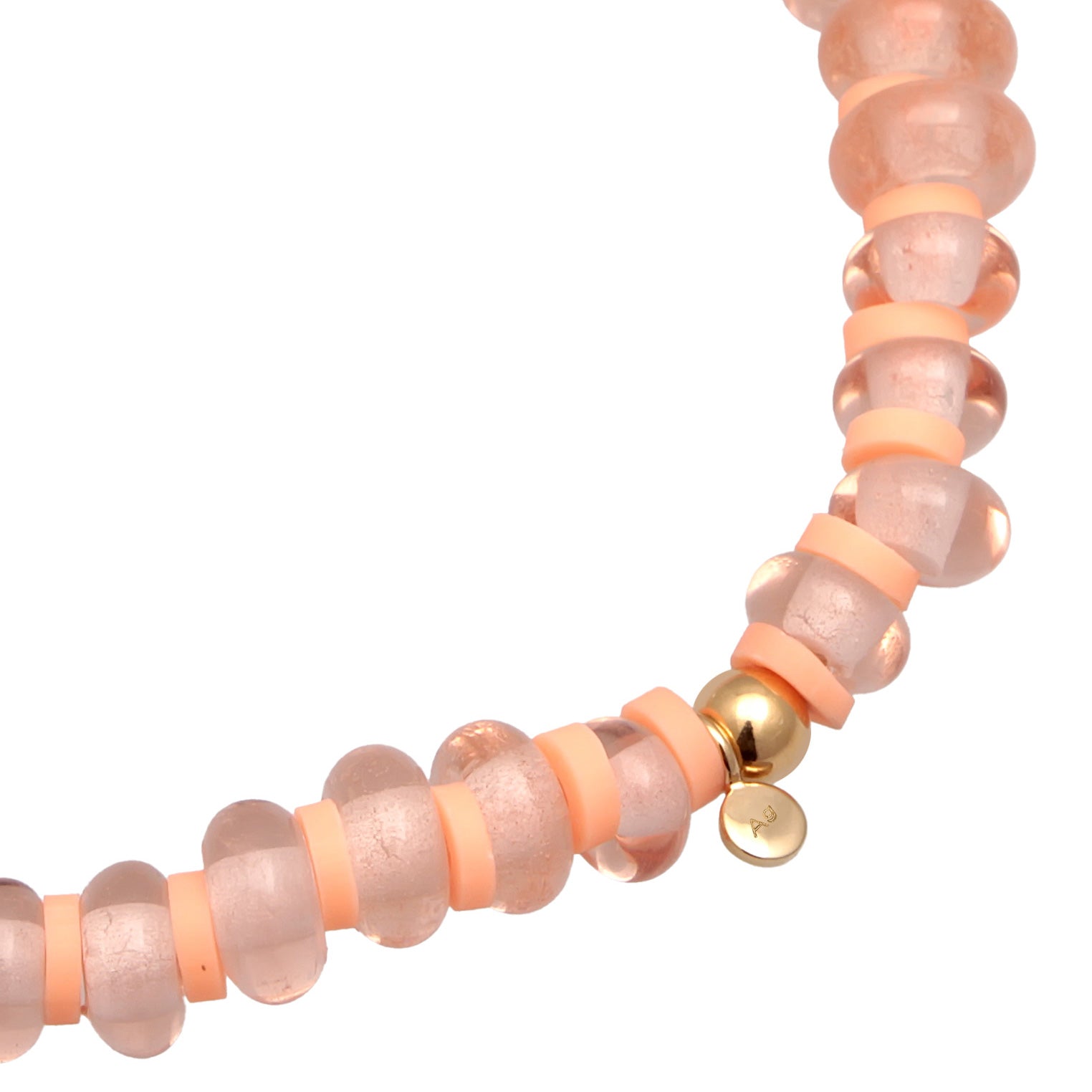 Orange Perhiasan Wanita Perak Asli Lapis Emas Gelang Ball Boho Shell Pearl
