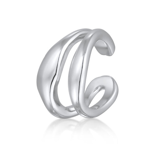 Silver Earrings Cuff Minimalis In 925 Sterling Silver