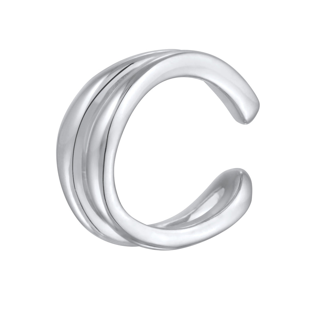 Silver Earrings Cuff Minimalis In 925 Sterling Silver