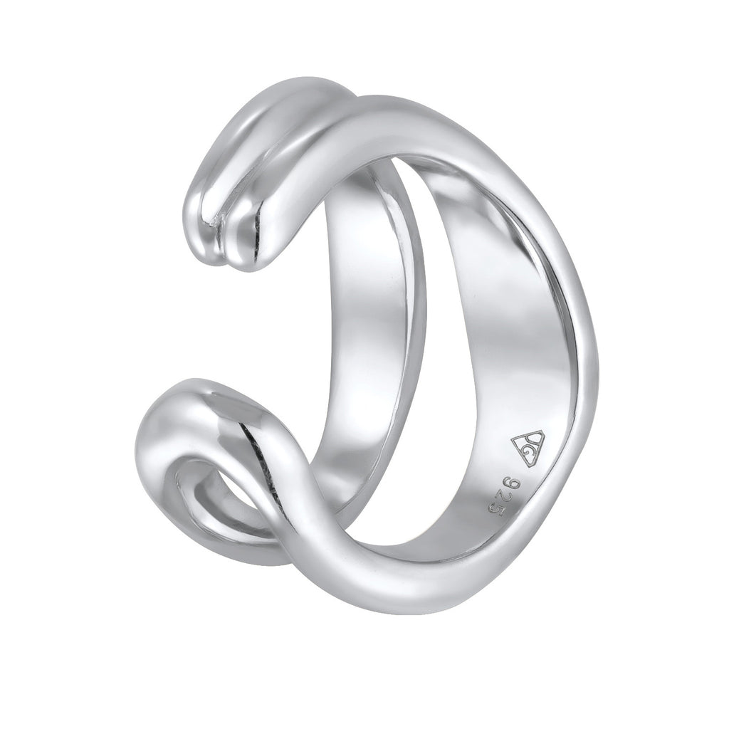 Silver Earrings Cuff Minimalis In 925 Sterling Silver