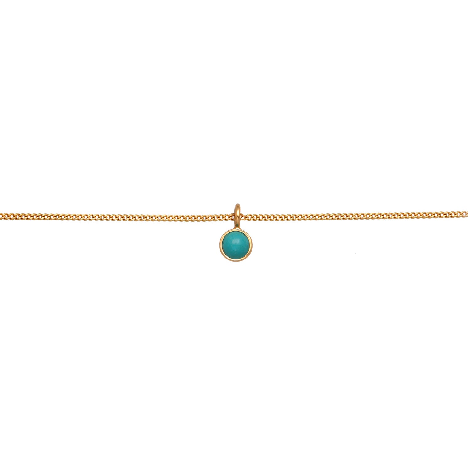 Gold Perhiasan Wanita Perak Asli Lapis Emas Kalung Choker Circle Turquoise Howlite