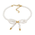 White Gelang Perhiasan Perak 925 Wanita Bow Beads Gold Plated