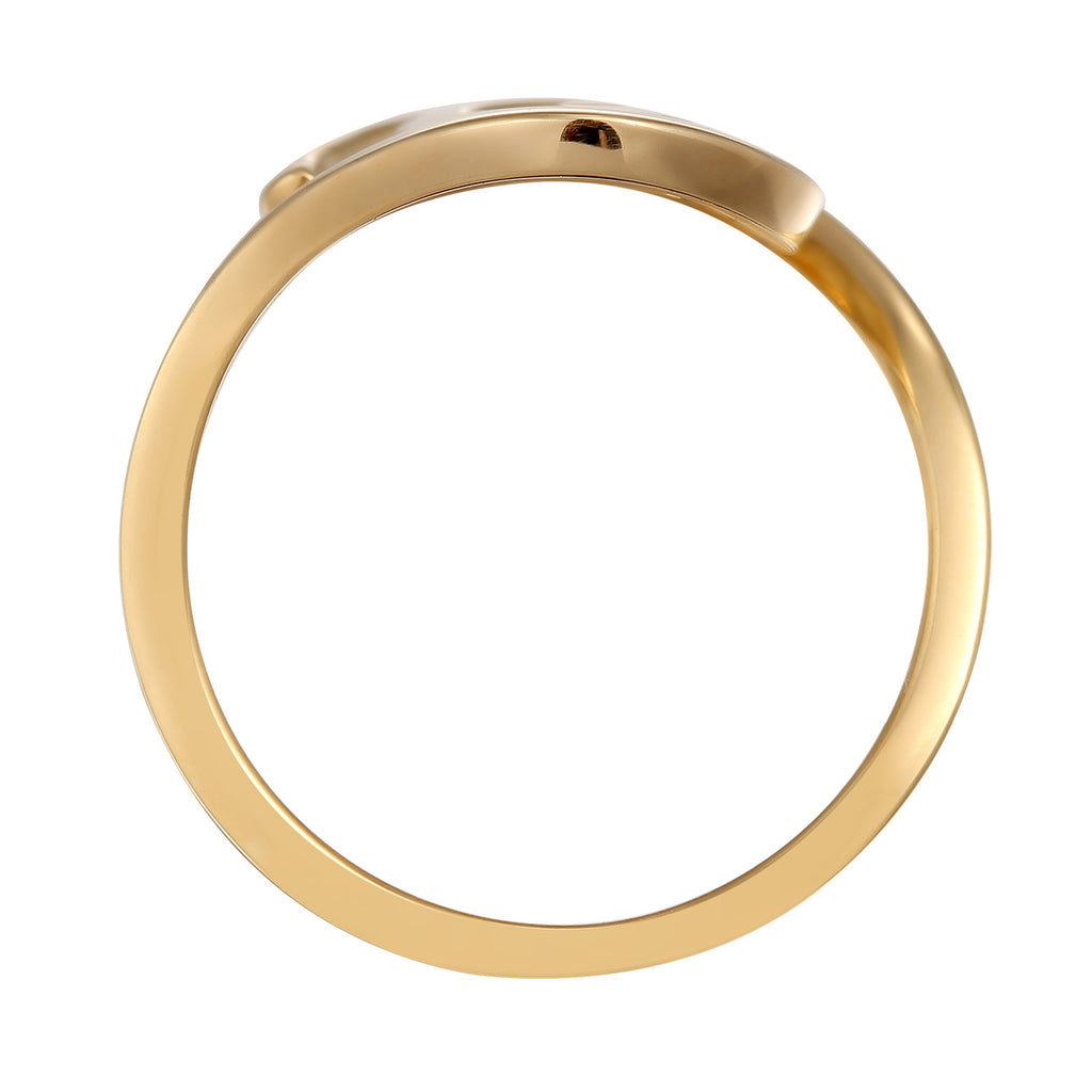 Gold engravable Perhiasan Wanita Perak Asli - Silver Cincin Spiral Gold Plated
