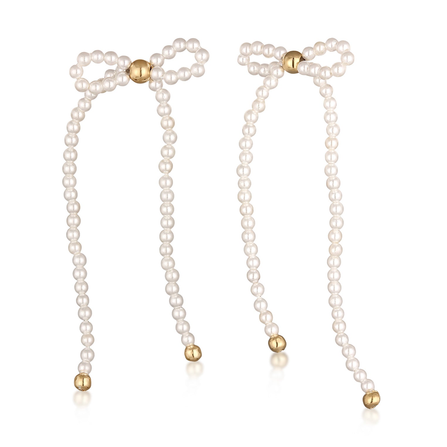 White Anting Perhiasan Perak 925 Wanita Bow Shell Pearl Gold Plated