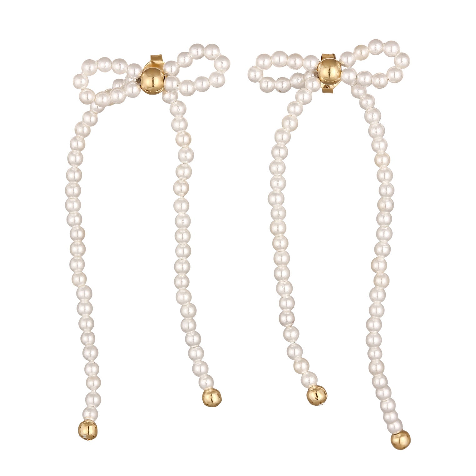 White Anting Perhiasan Perak 925 Wanita Bow Shell Pearl Gold Plated