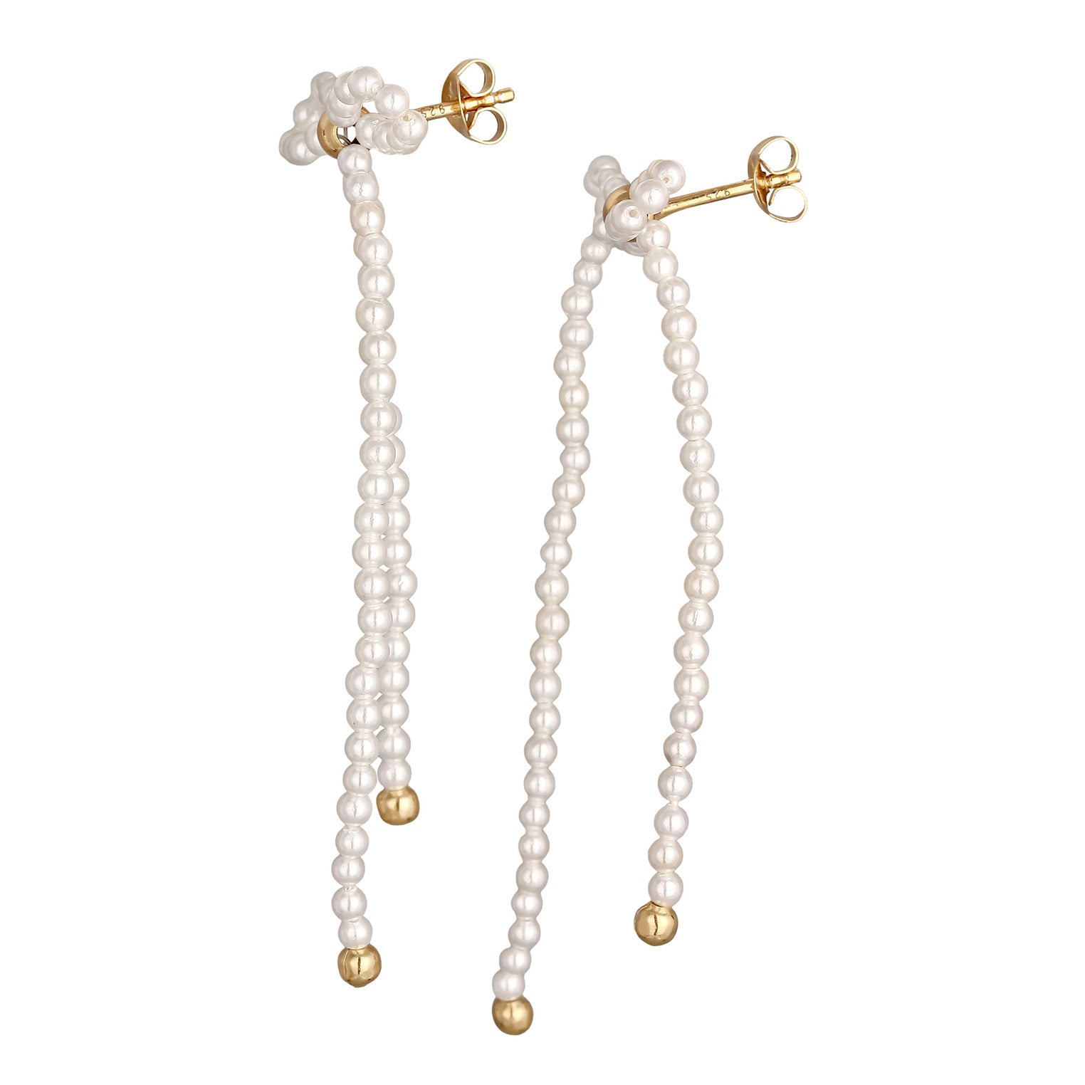 White Anting Perhiasan Perak 925 Wanita Bow Shell Pearl Gold Plated