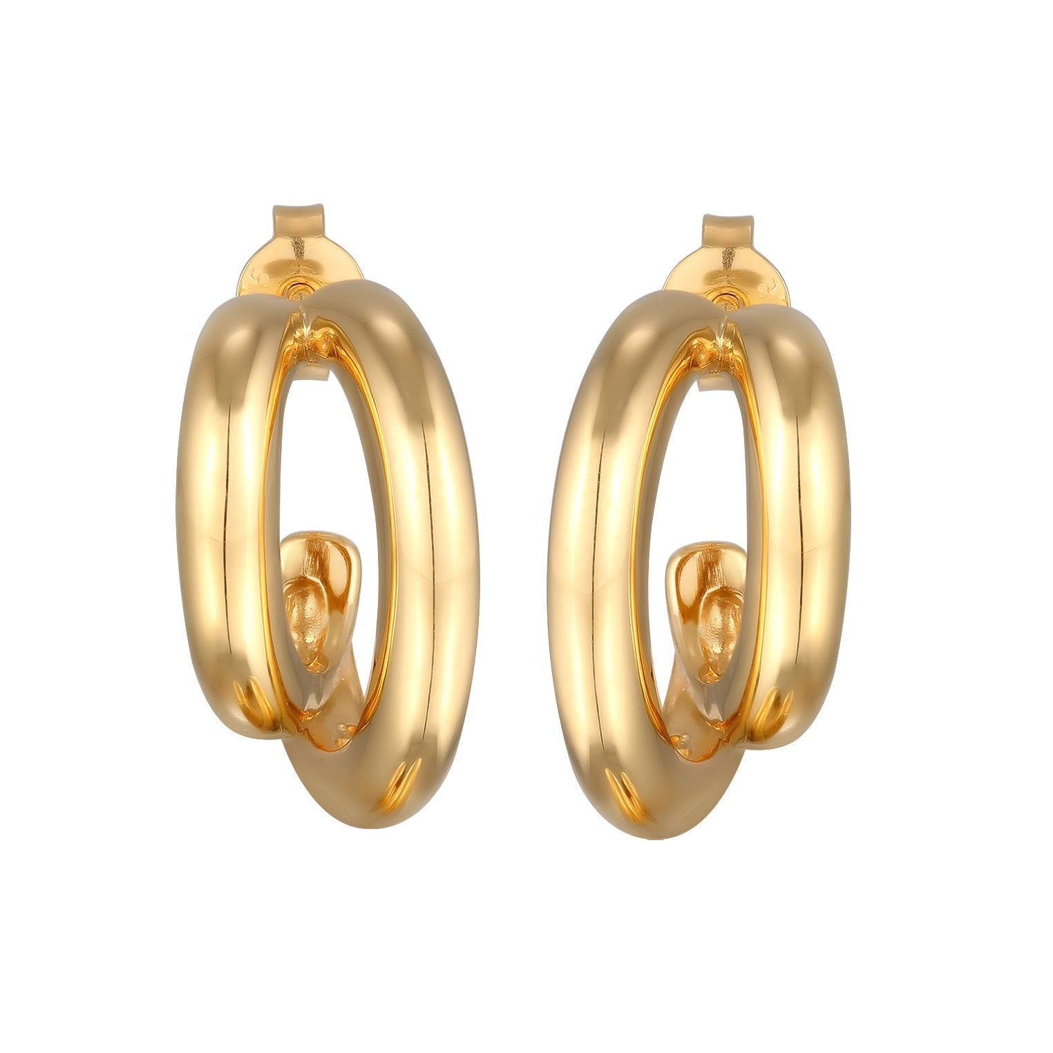 Gold Perhiasan Wanita Perak Asli Lapis Emas Anting Spiral