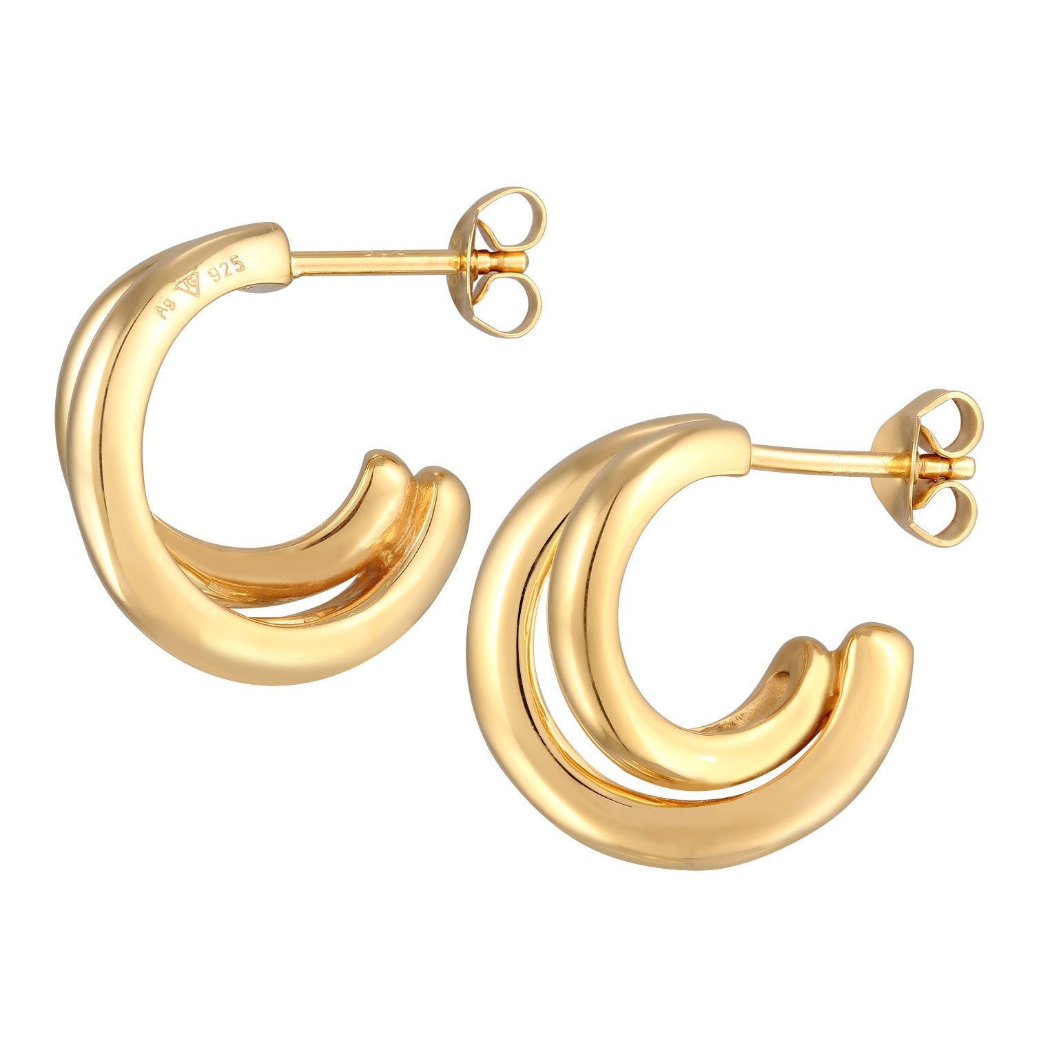 Gold Perhiasan Wanita Perak Asli Lapis Emas Anting Spiral