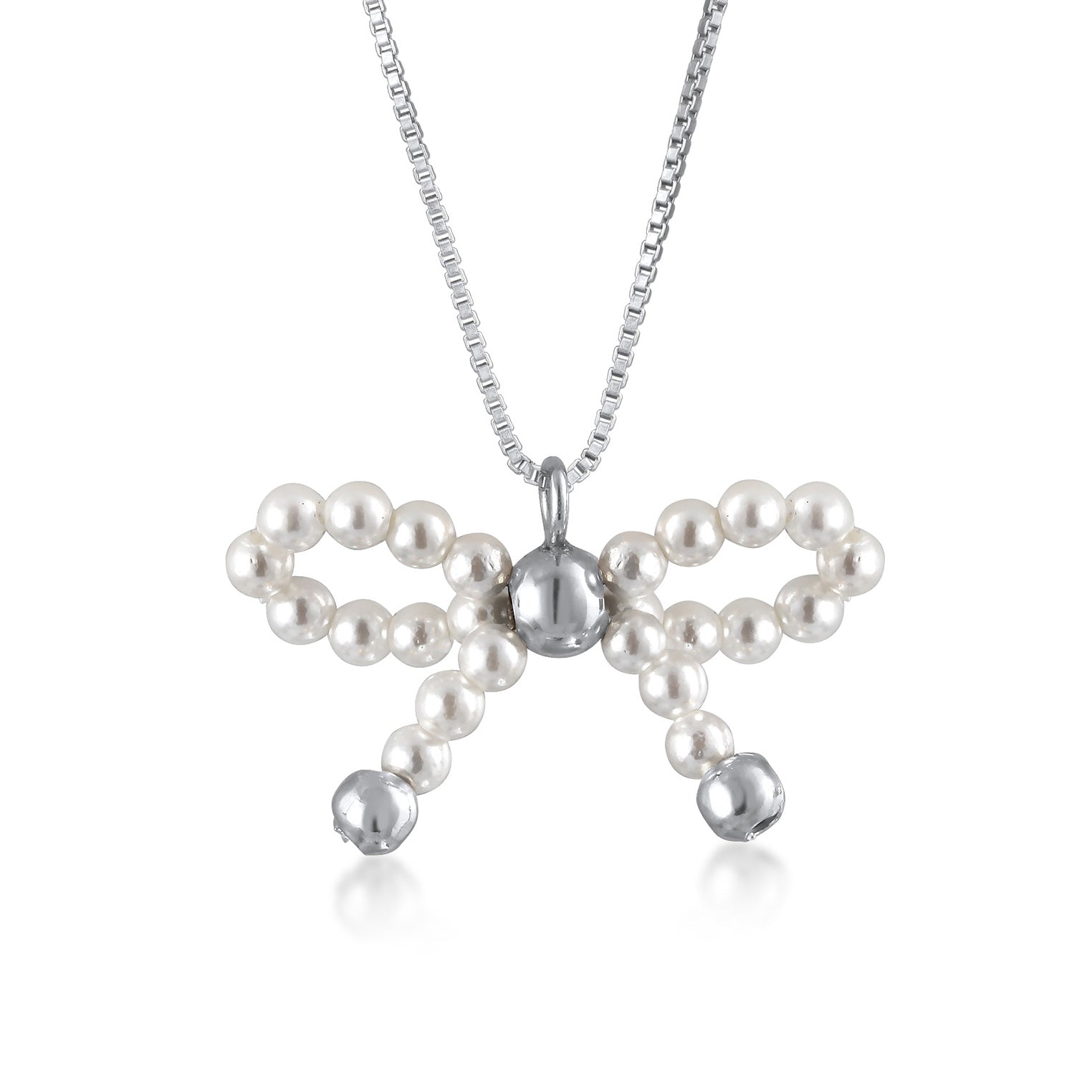 Silver Perhiasan Wanita Perak Asli Kalung Ribbon Shell Pearl
