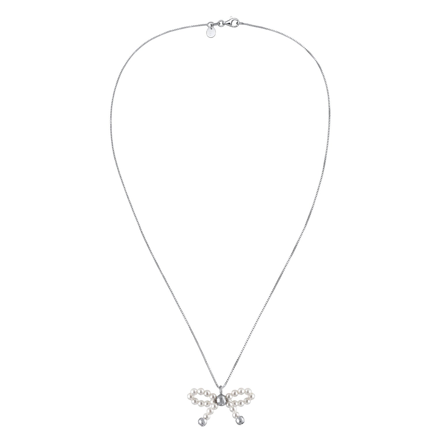 Silver Perhiasan Wanita Perak Asli Kalung Ribbon Shell Pearl