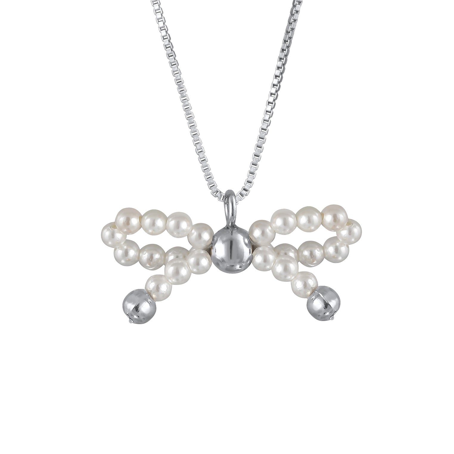 Silver Perhiasan Wanita Perak Asli Kalung Ribbon Shell Pearl