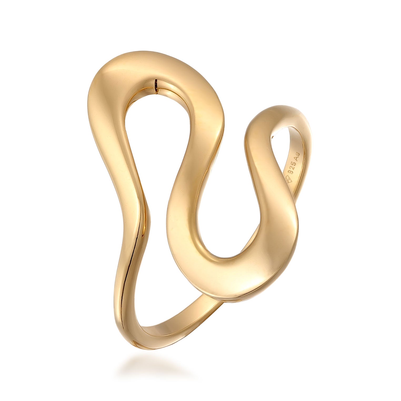 Gold Cincin Perhiasan Perak 925 Wanita Spiral Gold Plated