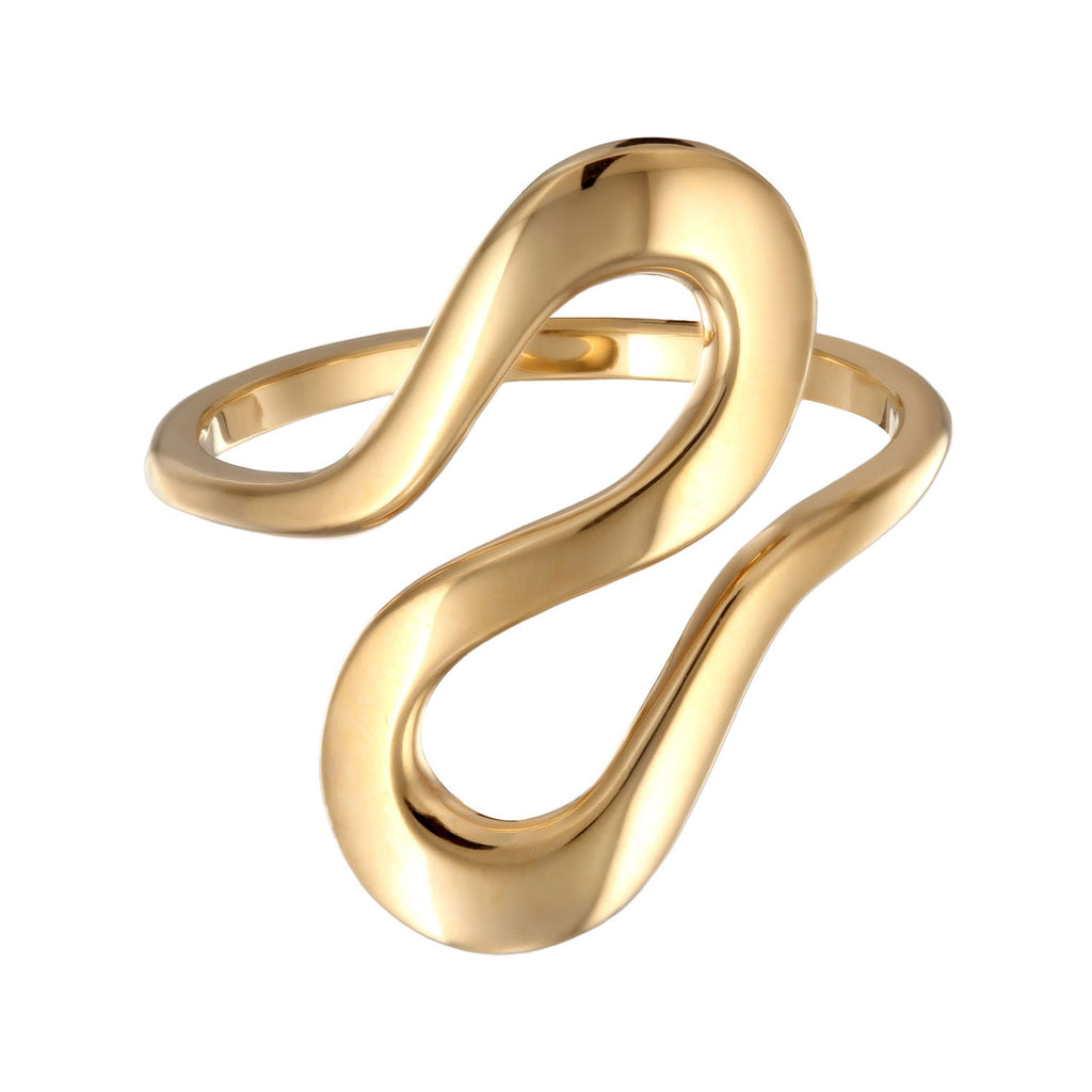 Gold Cincin Perhiasan Perak 925 Wanita Spiral Gold Plated