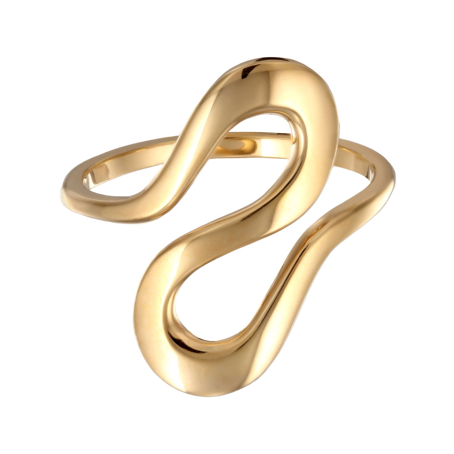 Gold Cincin Perhiasan Perak 925 Wanita Spiral Gold Plated